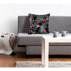 Декоративная подушка queence Под омелой Наволочка, омела, Рождество, празднично, зеленый мотив, зимняя Queence, Grün + bedruckt