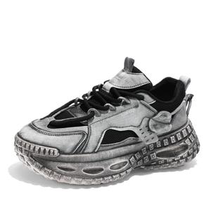 SUPEREDGE Скользостойкие и износостойкие мужские кроссовки на низком ходу в массивном стиле черные, цвет Black