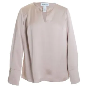 Женский атласный прямой топ бежевого цвета Joseph Ribkoff