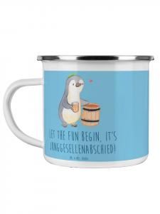 Кружка для мальчишника с надписью небесно-голубого цвета Mr. & Mrs. Panda