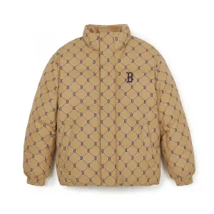 MLB Бейсбольная куртка пуховик унисекс светло-бежевый, Light Beige