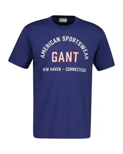 Мужская футболка с коротким рукавом, 100% хлопок Gant, синий