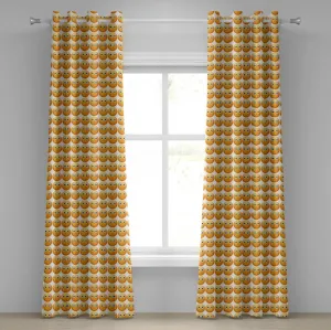 Шторы ABAKUHAUS с люверсами и эмодзи, смайлик, технологичный, современный, счастливый, любящий, выражение лица, простой художественный принт, декоративные двухпанельные шторы, 280 см x 225 см, желтый Abakuhaus