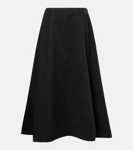 Хлопковая твидовая юбка миди Balenciaga, черный