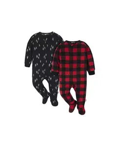 Детские комбинезоны-пижамы с ножками для мальчиков, 2 шт Gerber, белый