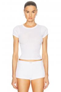 Футболка с круглым вырезом с короткими рукавами Crystal Hotfix Alexander Wang, белый