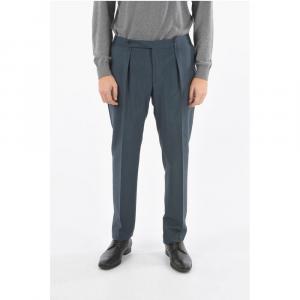 Брюки без подкладки с крючками и булавками Corneliani, Blue