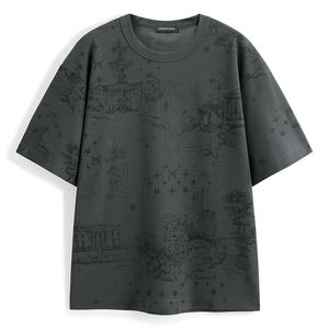 Футболка мужская с принтом Subtle Texture, короткий рукав PEACEBIRD MEN, cold lava серый 1