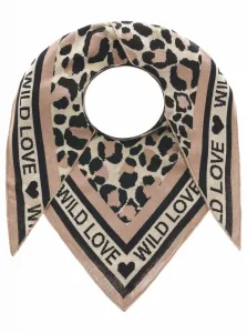 Zwillingsherz треугольный шарф "хлопковый треугольный шарф", с узором Льва и надписью, бежевый