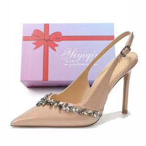 Take the Qin Тонкие каблуки на шпильке 9 см и 7 см, набор в подарочной коробке для женщин - нюд, цвет Nude