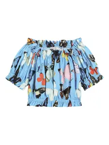 Блузка с принтом Dolce & Gabbana Kids, синий