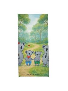 Mr. & Mrs. Panda Пляжное полотенце Koala Family, два варианта дизайна, без надписи, пастельно-голубого цвета