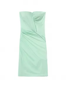 Платье из джерси без бретелек с перекрученным элементом BLUMARINE, синий