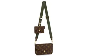 Футболка Félicie Strap & Go Monogram цвета хаки зелёный/эбони LOUIS VUITTON