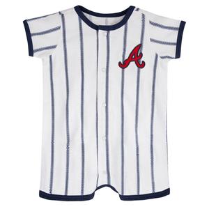 Комбинезон в тонкую полоску Atlanta Braves Power Hitter Outerstuff, белый