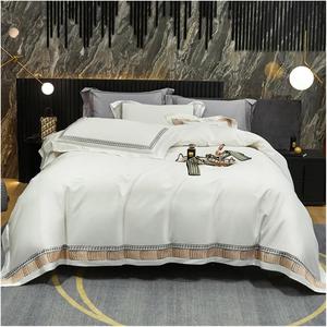 Generic Комплект постельного белья вышитый роскошный мягкий стеганый летний White