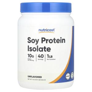 Nutricost, Изолят соевого протеина, без добавок, 454 г (1 фунт)