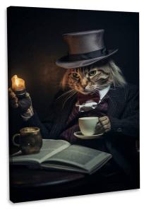 Картина на холсте Hustling Sharks Professor Cat ll, черный