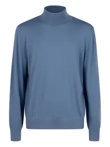 Вязаный свитер с воротником-гольф Canali, синий