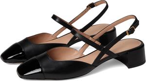 Туфли Cole Haan Pella Block Heel Slings, Black Leather/Black Patent