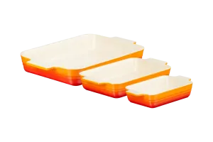 Набор керамических форм для запекания Le Creuset, 18/25/32 см, оранжевый