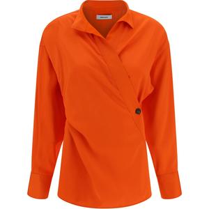 Ferragamo Рубашка женская, с красным лацканом, средней кроя, другие