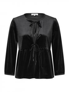 More & More Элегантное гламурное праздничное бархатное пальто черного цвета