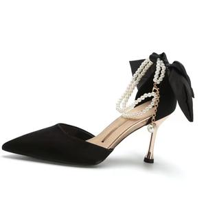 QITUMAUL Стройные каблуки на высоком каблуке 6,5-8,5 женские черные [Высота каблука 8,5 см], цвет Black[Heel Height 8.5cm]