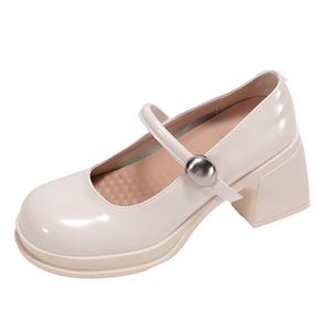 Туфли Мэри Джейн на массивном каблуке для женщин Take the Qin, Black