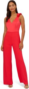 Комбинезон Adrianna Papell Ruffle Shoulder Stretch Crepe Jumpsuit, цвет Calypso Coral