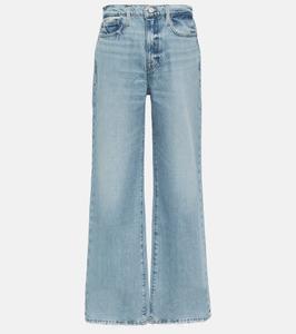 Джинсы le jane с высокой посадкой и широкими штанинами. Frame, синий