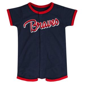 Темно-синий комбинезон для младенцев Atlanta Braves Power Hitter Outerstuff