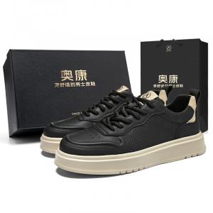 Износостойкие Сбалансированные Легкие Дышащие Низкие Скейтбордские Кроссовки Мужские Box AOKANG, Черный-Стандартный Размер Спортивной Обуви