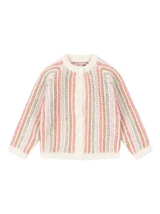 Полосатый кардиган на пуговицах Konges Sløjd, розовый