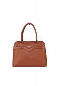 Diamond Couture Cognac Leather — элегантная женская сумка для ноутбука 15,6 дюймов, тончайшая кожа, прочная, полностью укомплектованная Socha Business Bags, коричневый