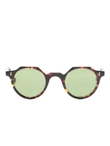 Солнцезащитные очки Heri в круглой оправе Lesca, коричневый