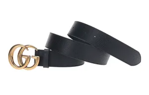 GUCCI GG Marmont Кожаный ремень мужской Black Ширина 4cm