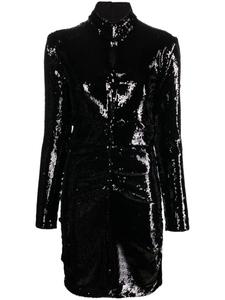 ISABEL MARANT платье с длинными рукавами и пайетками, черный