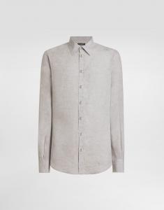 Льняная рубашка мартини Dolce & Gabbana, серый