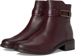 Ботинки женские Clarks Maye Bella кожаные с декоративной пряжкой, бордовый