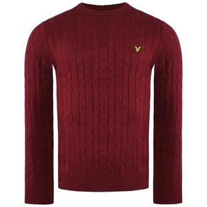Мужской свитер с кабелем Lyle & Scott, бургундия