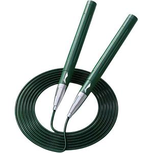 Профессиональная гоночная скакалка без счетчика для детей материал ручки алюминиевый сплав, материал троса пвк сталь 2,9 м LINING, оливковый