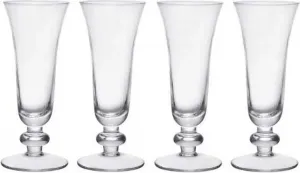 Бокалы для шампанского Salerno Crystal, 170 мл, набор из 4 шт. Прозрачный, изящный хрусталь, без содержания свинца, с короткой ножкой и широким ободком - можно мыть в посудомоечной машине. Mikasa