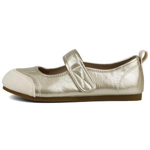 WENPU Золотые женские балетки Мэри Джейн, цвет Gold
