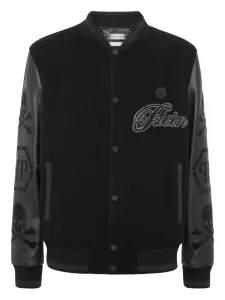 Бомбер с декором Skull Philipp Plein, черный