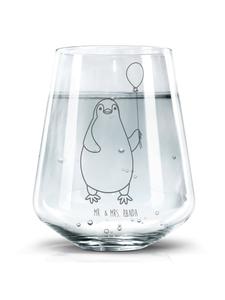 Стакан для питья с изображением пингвина и воздушным шаром (не скажешь) прозрачный Mr. & Mrs. Panda