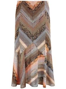 Missoni расклешенная юбка миди из ламе с эффектом пэчворка, коричневый