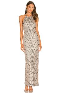 Платье Michael Costello x REVOLVE Coreen Gown, цвет Champagne & Black