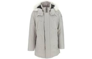 Moose Knuckles Утепленная парка с капюшоном и меховой отделкой, Gray