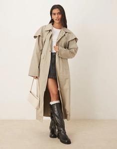 Длинный макинтош VRG GRL бежевого цвета